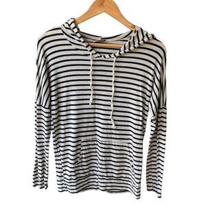 free kisses Top Sweater Blue Stripes Hood Pockets Casual Streetwear consign Med